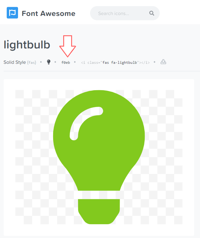 Font Awesome unicode