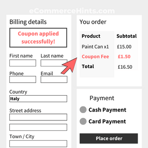 woocommerce add fee with a coupon