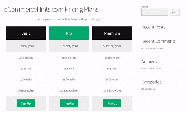 Add a WooCommerce product to cart with a link