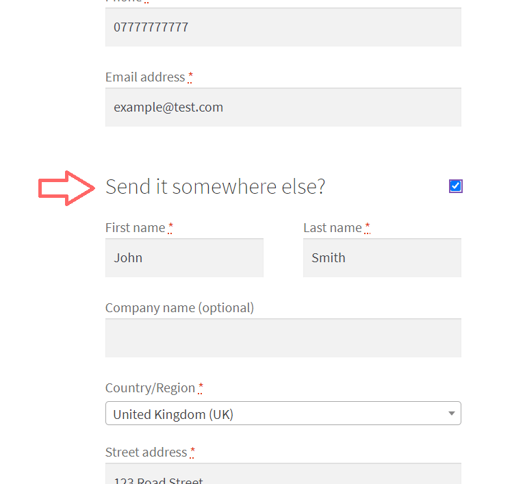 WooCommerce Checkout with cusotm Ship To A Different Address Heading