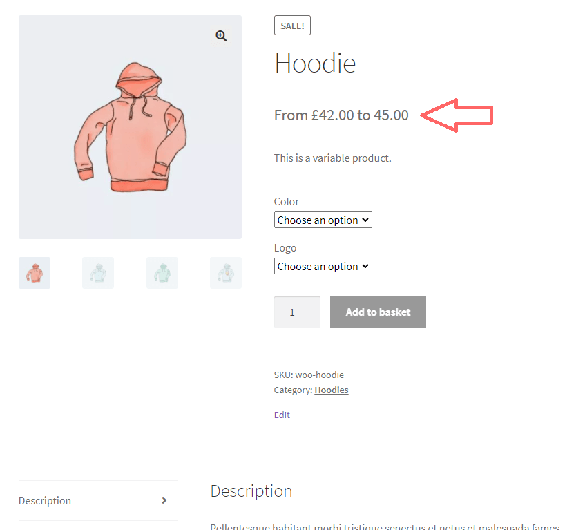 WooCommerce Change Variable Product Price Range Display