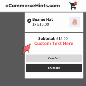 woocommerce minicart custom content under subtotal