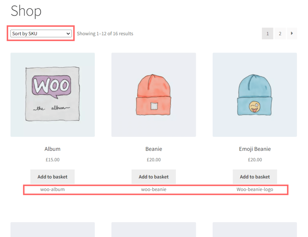 WooCommerce Sort Products By SKU