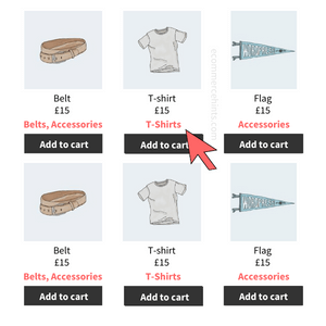woocommerce product archive showing categories on the product loop card