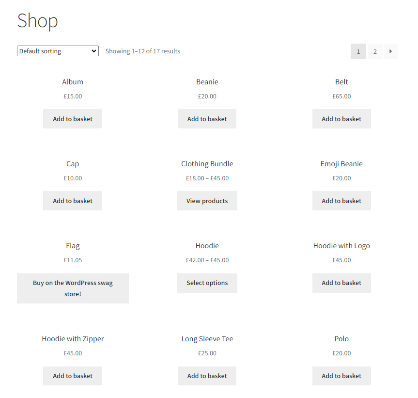 WooCommerce product archive template without images