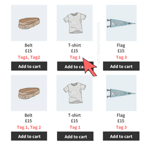 woocommerce show tags on loop