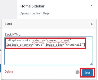 How to Showcase Trending Articles Based on Views in WordPress 5 displayposts_5_shortcodewidget