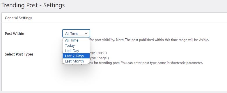 How to Showcase Trending Articles Based on Views in WordPress 7 displayposts_7_postslidersettings