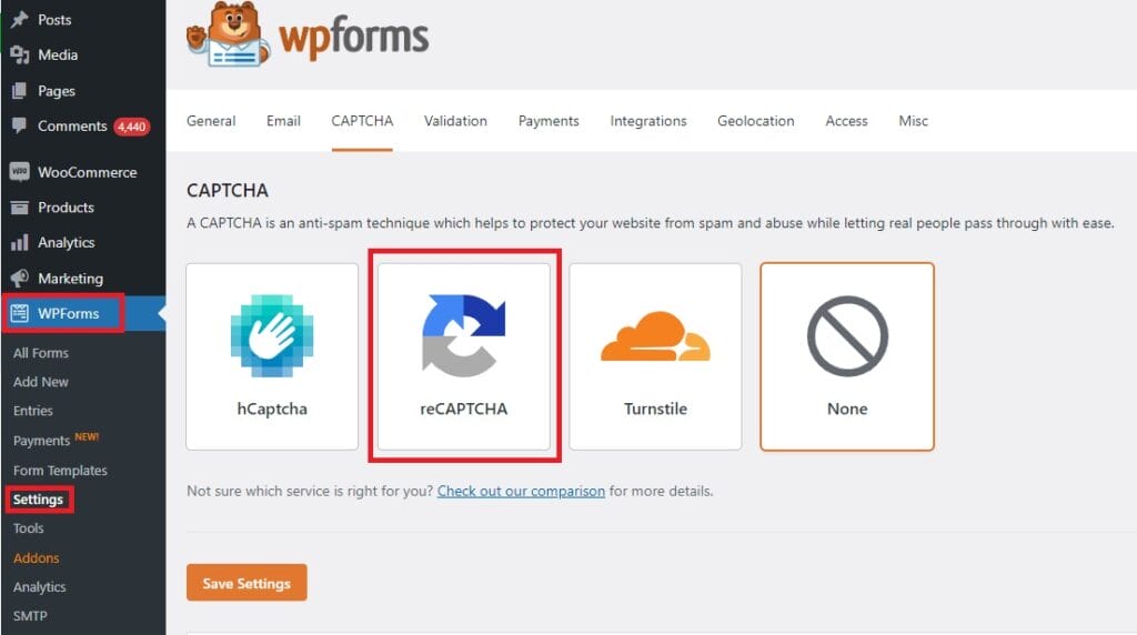 How to Add CAPTCHA to a WordPress Contact Form 13 wp CAPTCHA wpforms
