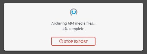 How to Successfully Merge Multiple WordPress Websites 5 merge wp export in progress